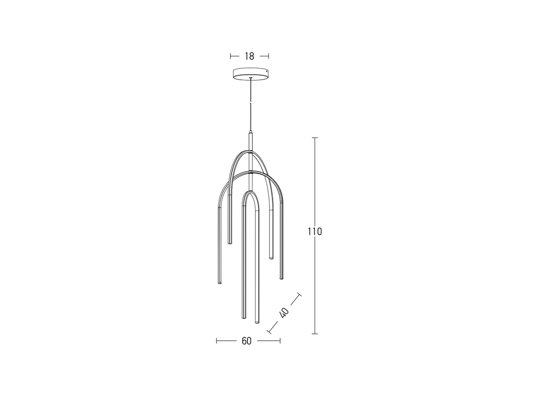 Závěsné stmívatelné LED svítidlo zlaté, 80W, 3000K, 110cm