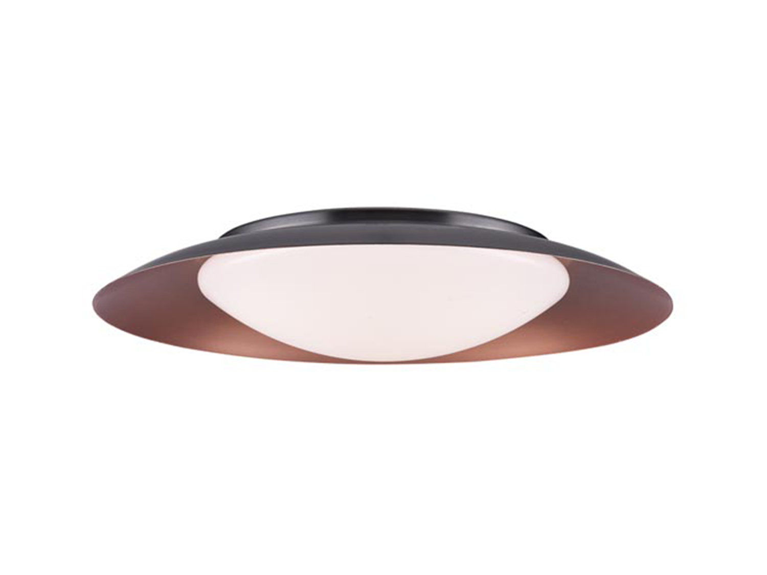 Stropní LED svítidlo černá/měď, 28W, 3000K, ø50cm