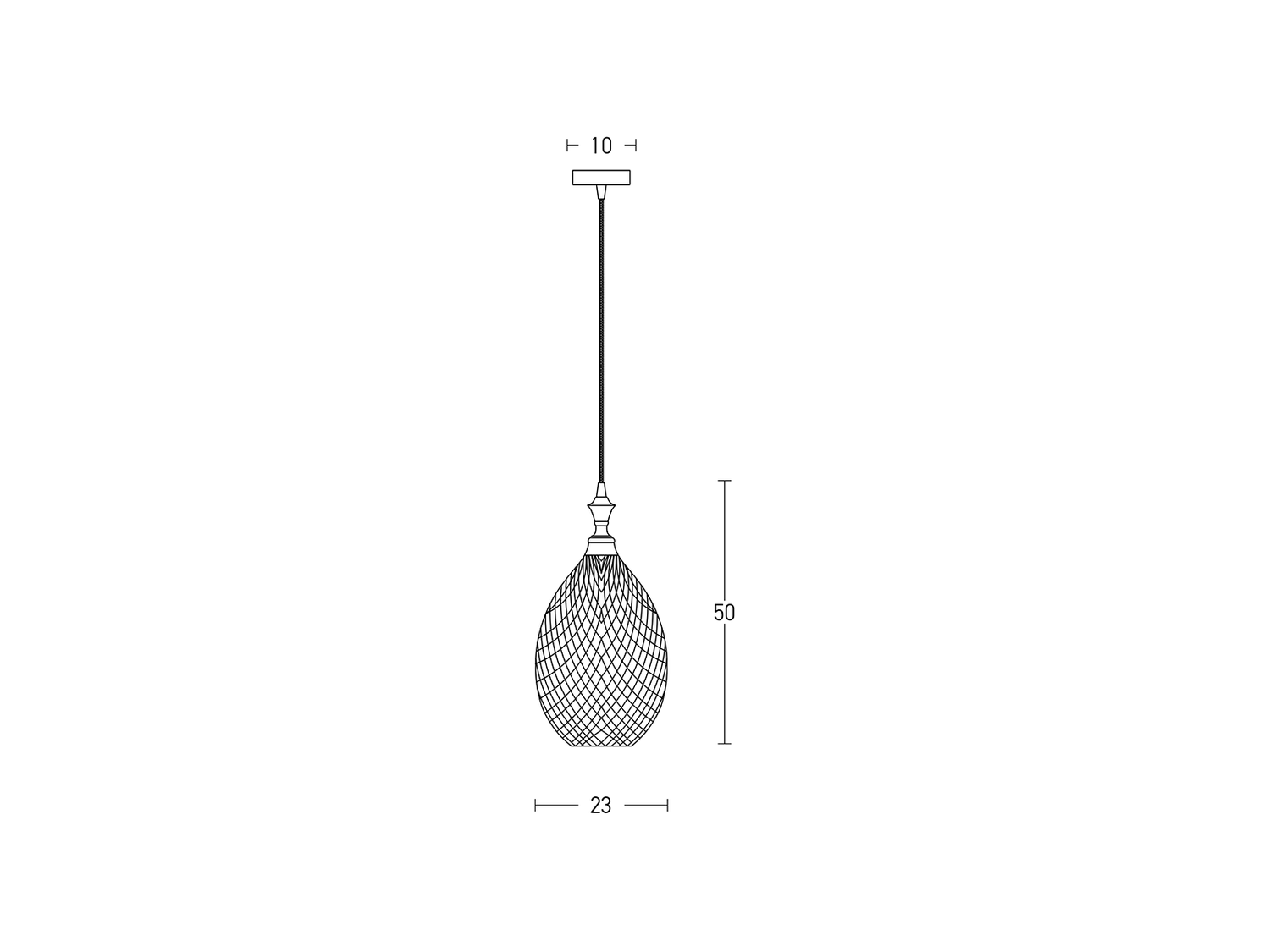 Závěsné svítidlo z kouřového skla, 1xE27, 50cm