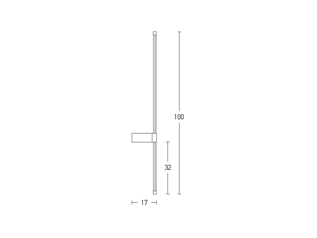 Nástěnné LED svítidlo zlaté, 20W, 3000K, 100cm