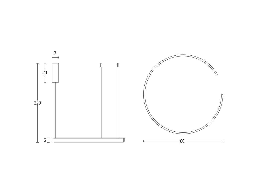 Závěsné LED stmívatelné svítidlo kávová, 40W, 3000K, ø80cm