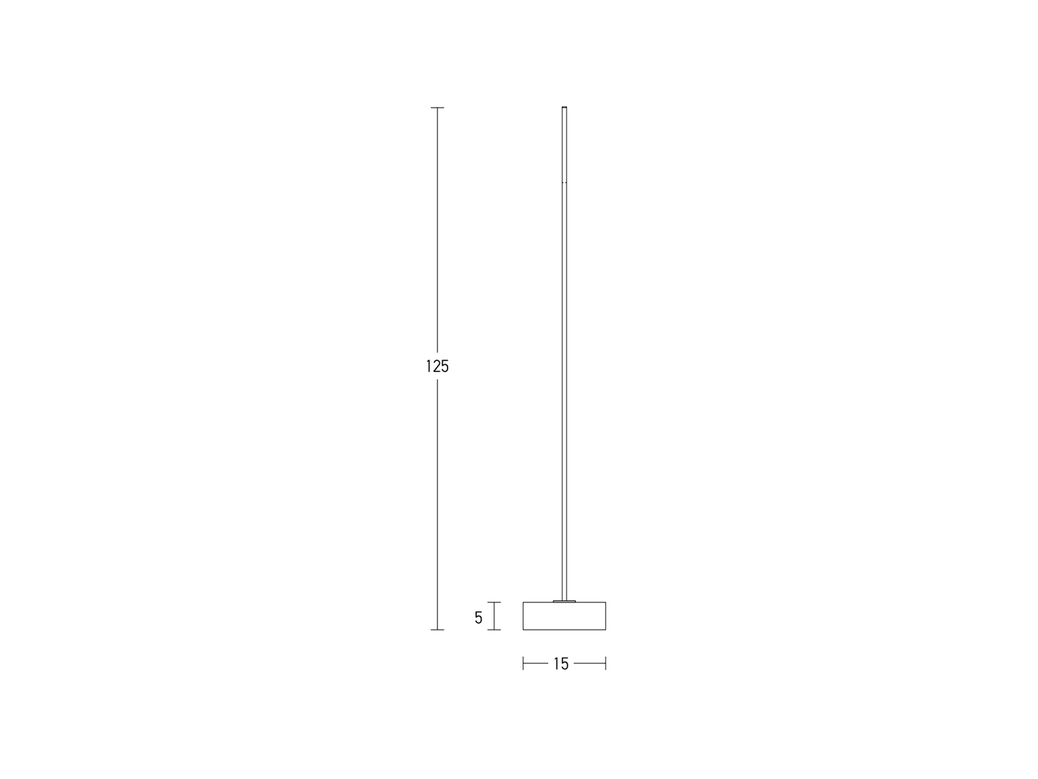 Stojací LED lampa černá, 15W, 3000K, 125cm