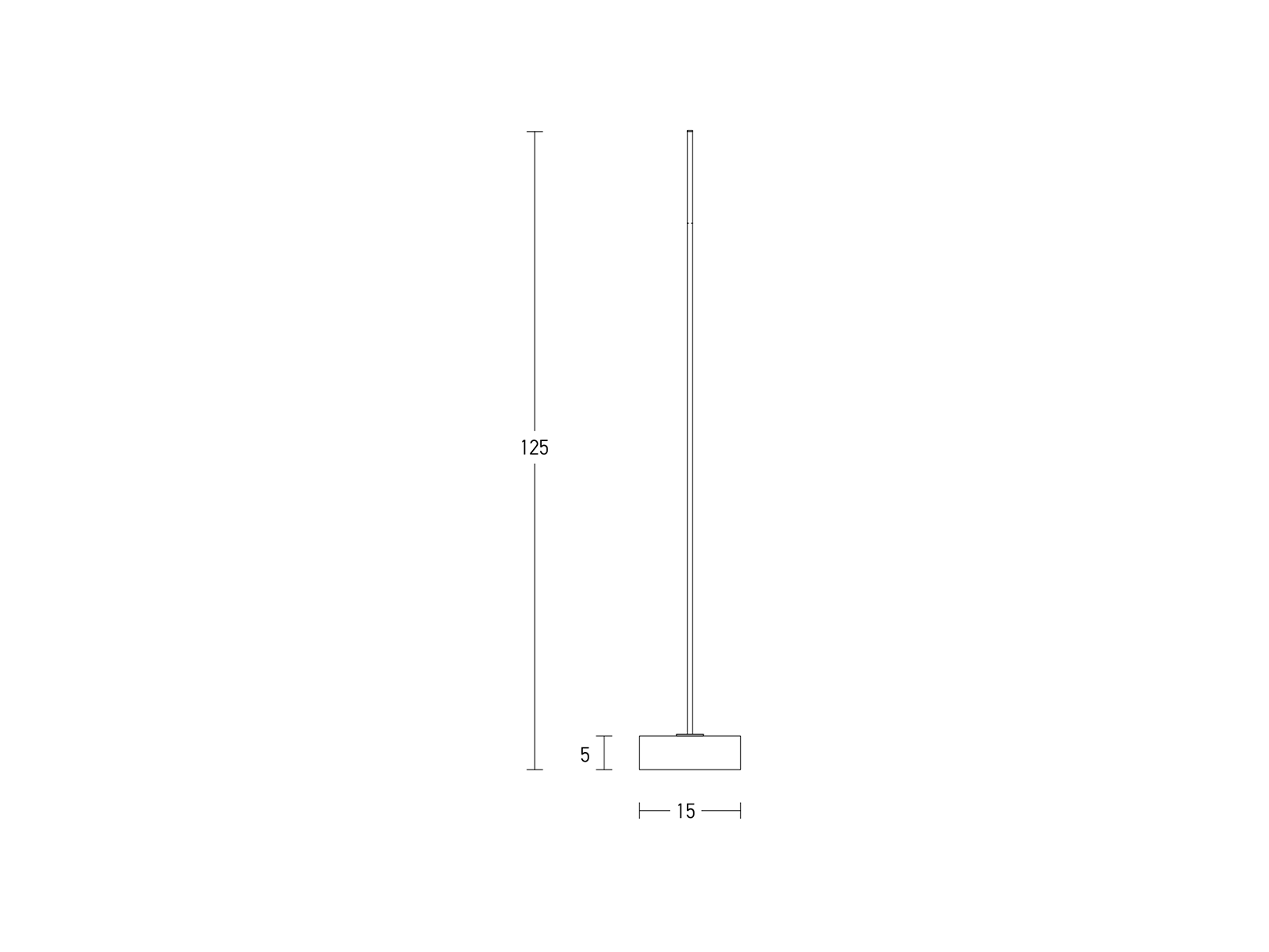 Stojací LED lampa černá, 15W, 3000K, 125cm