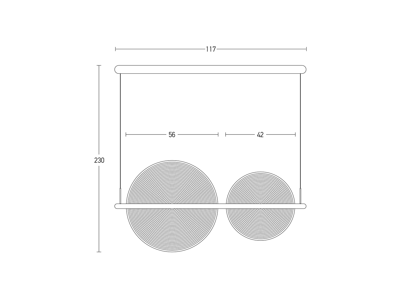 Závěsné LED svítidlo černé, 70W, 3000K, 117cm