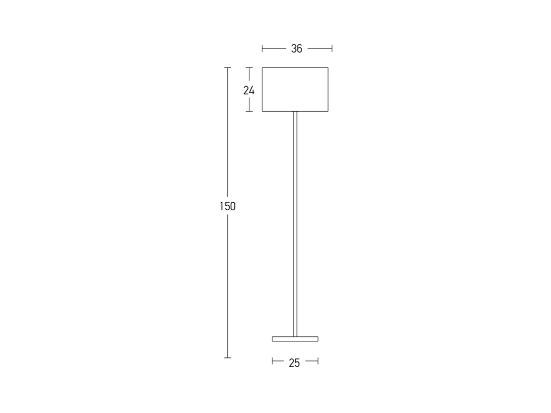 Stojací lampa matně černá, 1xE27, 150cm