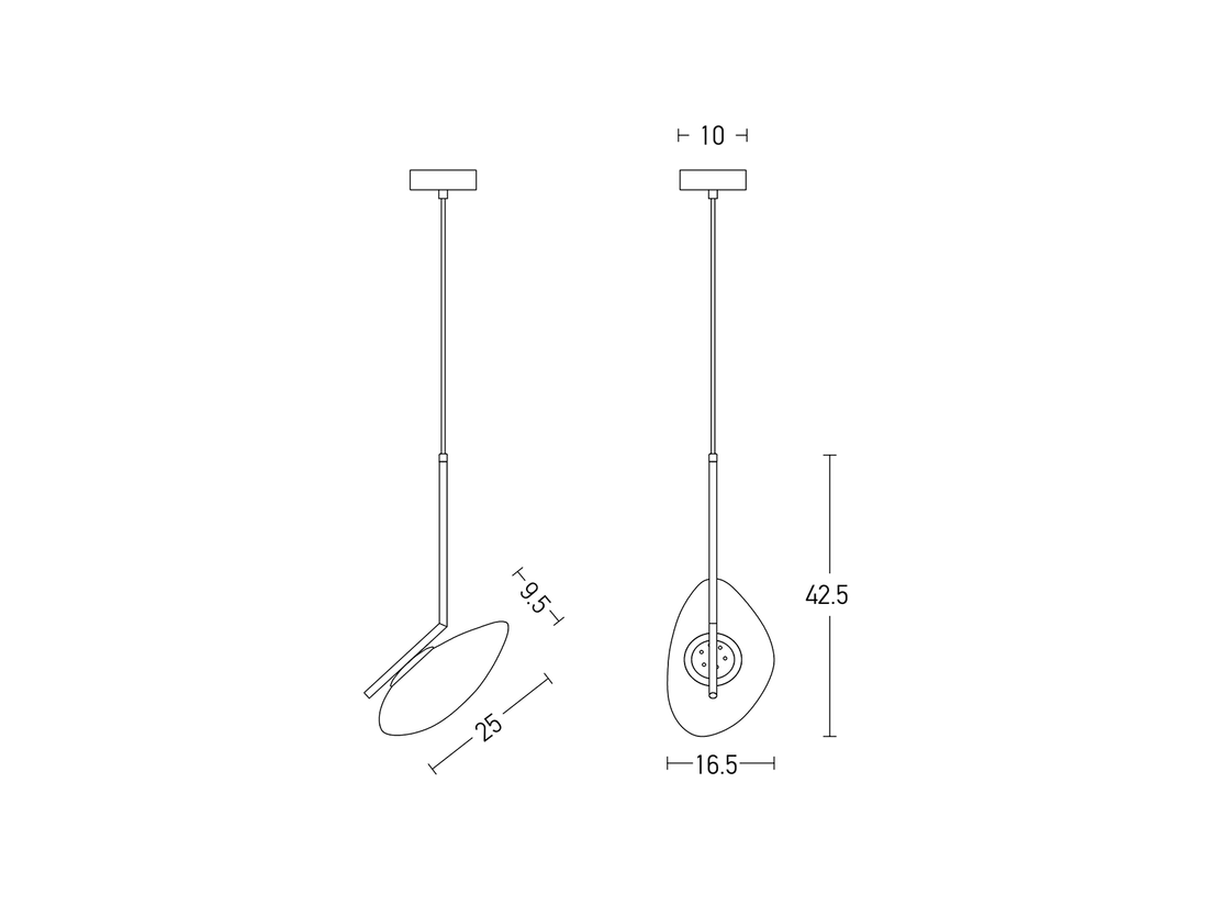 Závěsné LED svítidlo černé, 5W, 3000K, 42cm