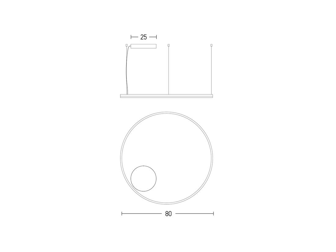 Závěsné LED stmívatelné svítidlo bílé, 55W, 3000K, ø80cm