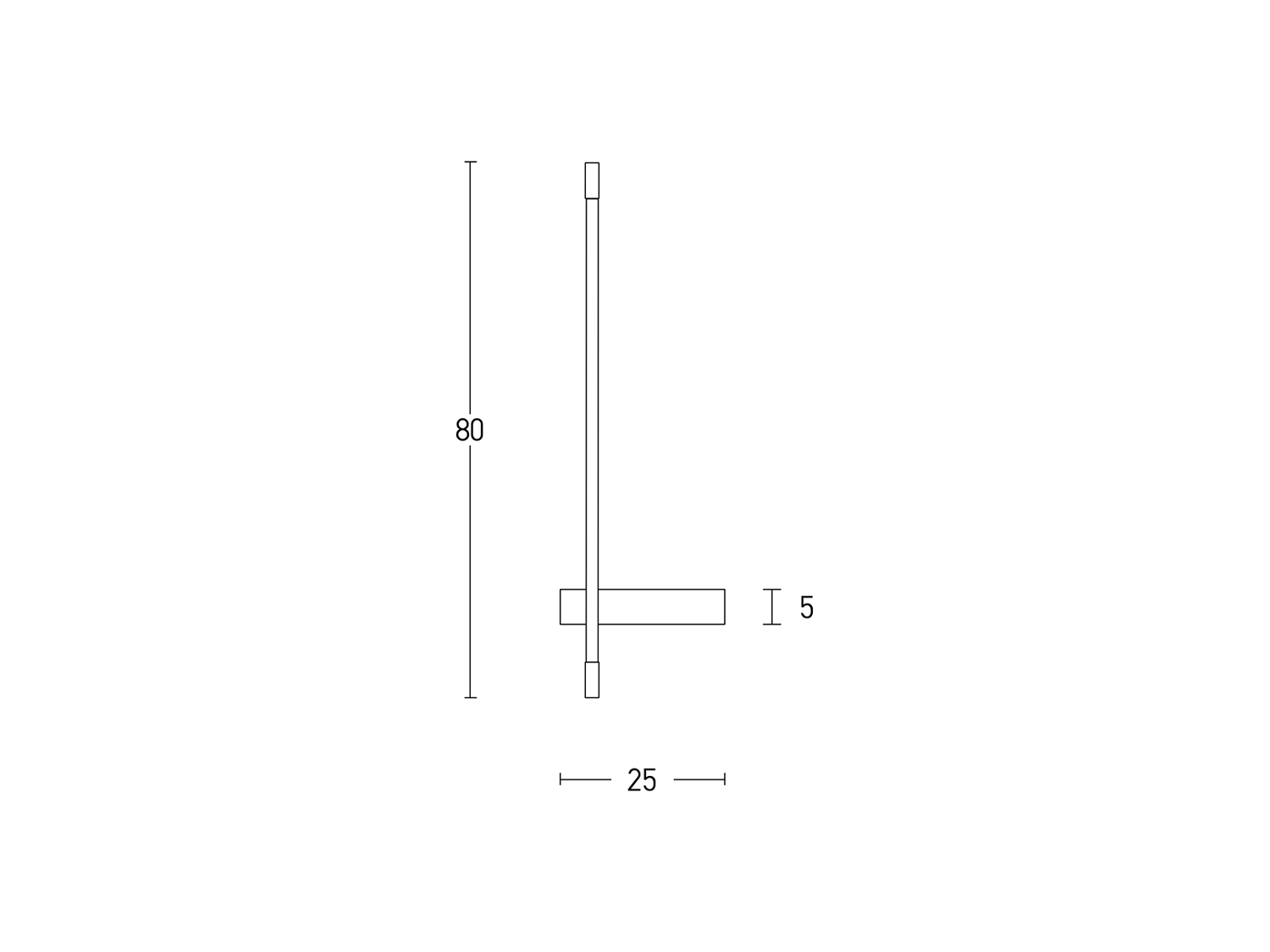 Nástěnné LED svítidlo černé, 10W, 3000K, 80cm