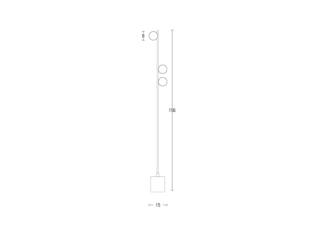 Stojací lampa černá/mramor, 3xG9, 156cm