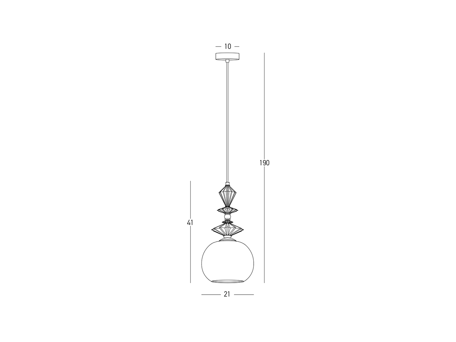 Závěsné svítidlo zeleno/růžová keramika, 1xE27, 41cm