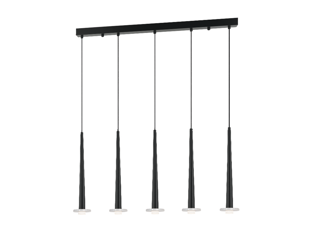 Závěsné LED svítidlo černé, bílý mramor, 15W, 3000K, 75cm