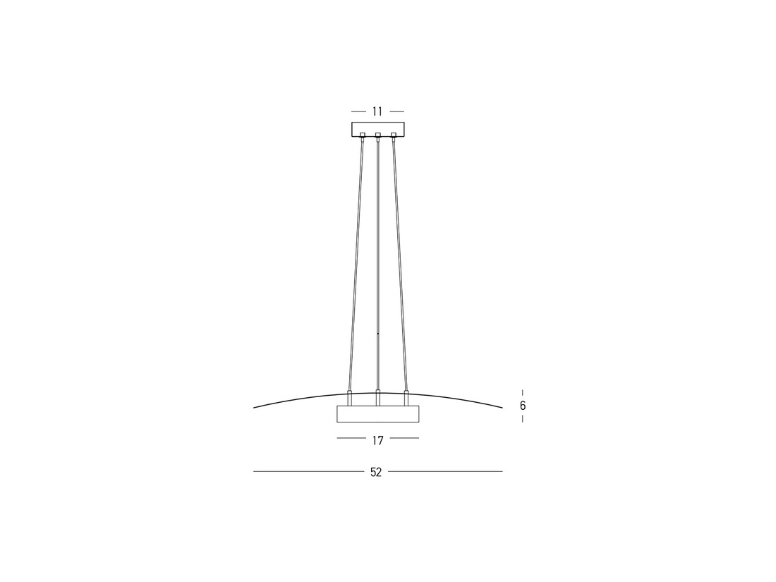 Závěsné LED svítidlo černé, 20W, 3000K, 52cm