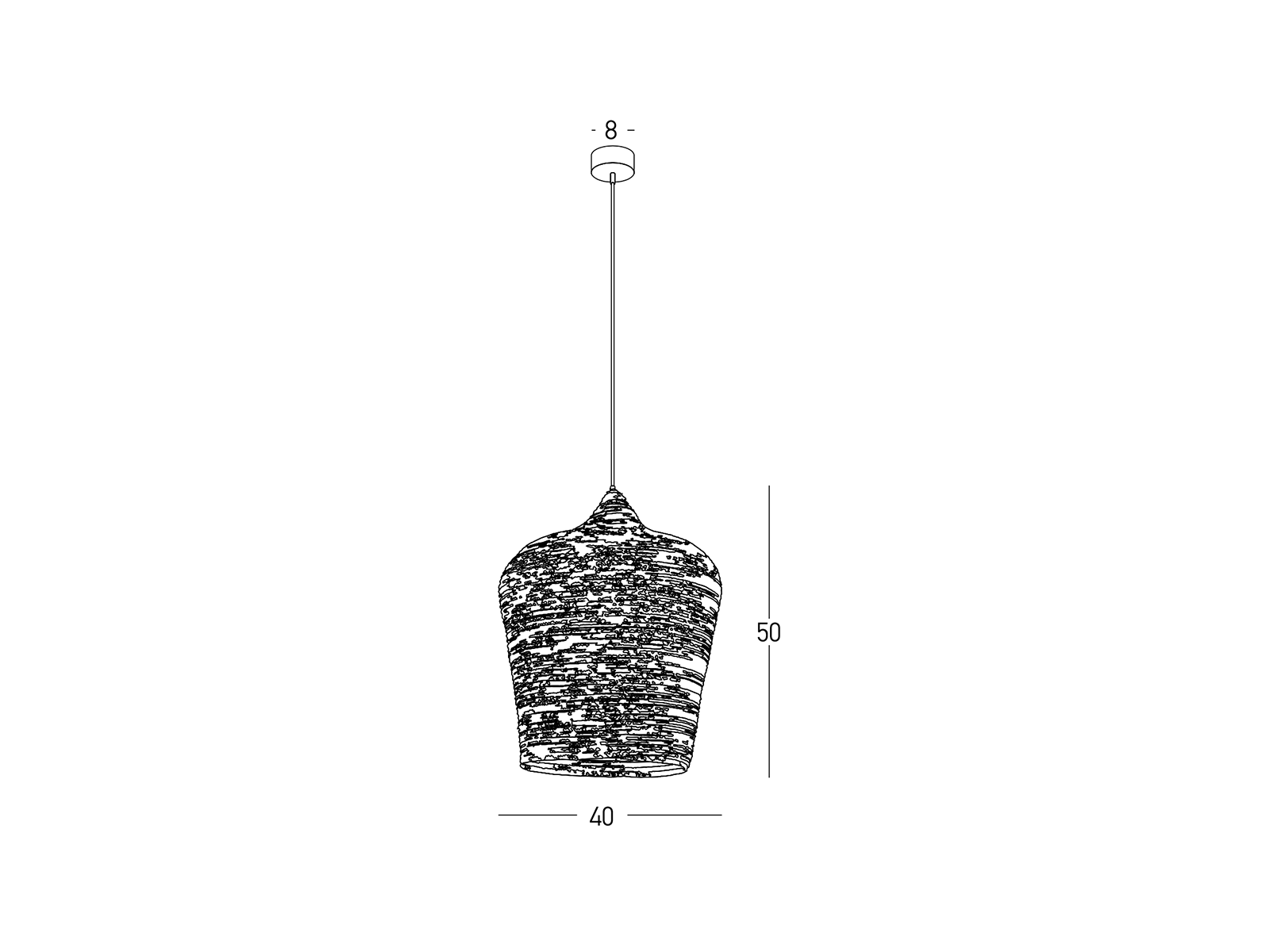 Závěsné svítidlo přírodní, 1xE27, 50cm