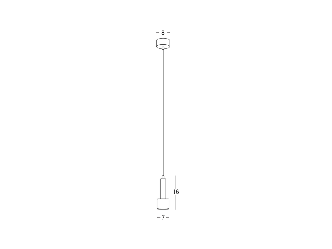 Závěsné LED svítidlo černé, 7W, 3000K, ø7cm