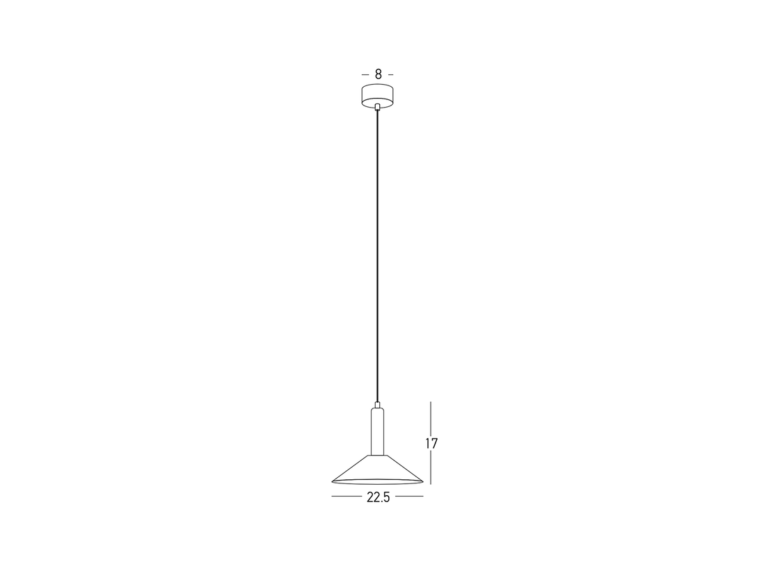 Závěsné LED svítidlo černé 7W, 3000K, ø22cm