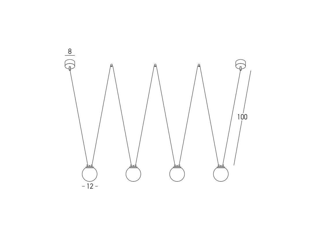 Závěsné svítidlo bílé, 4xG9, ø12cm