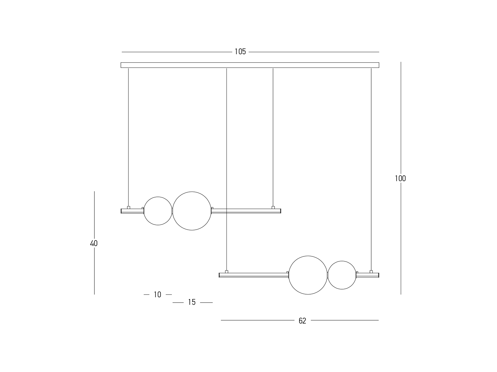 Závěsné LED svítidlo matně zlaté, 22W, 3000K, 105cm