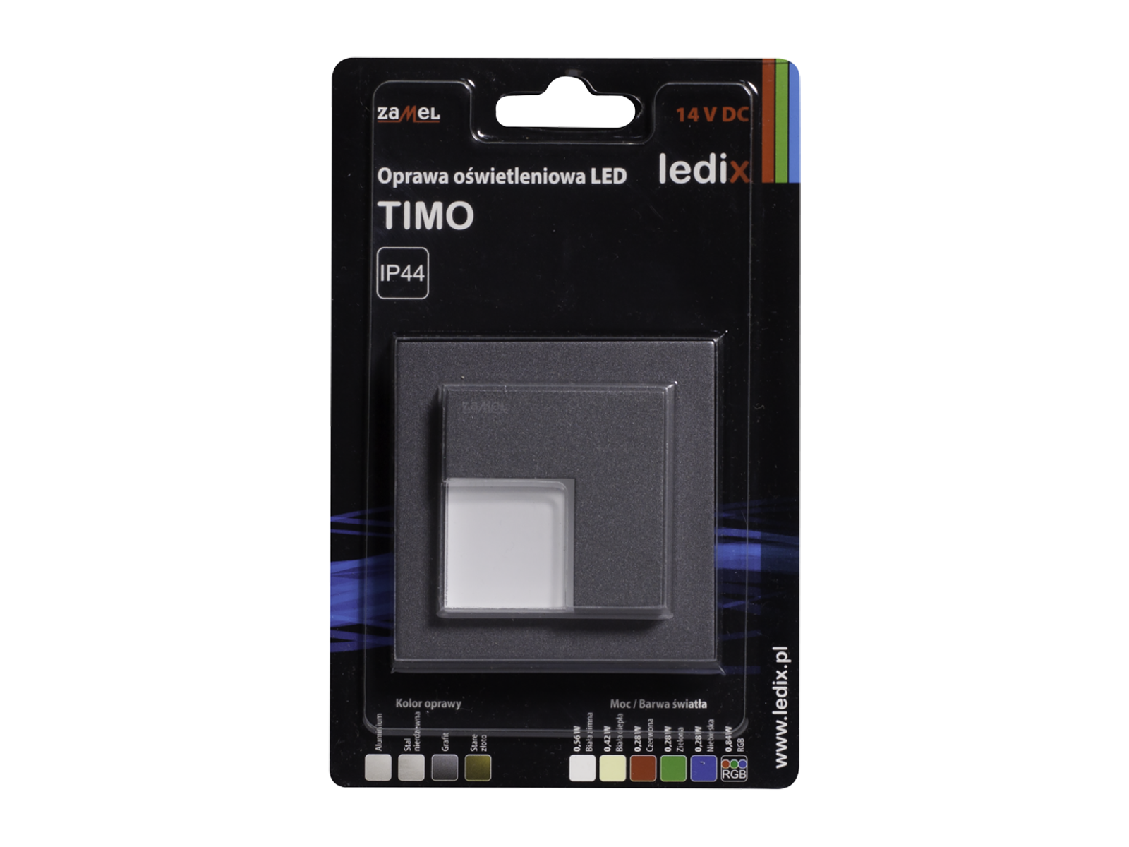 Svítidlo LED do KU krabice pod omítku LEDIX TIMO 14V DC, grafit, teplá bílá, IP44