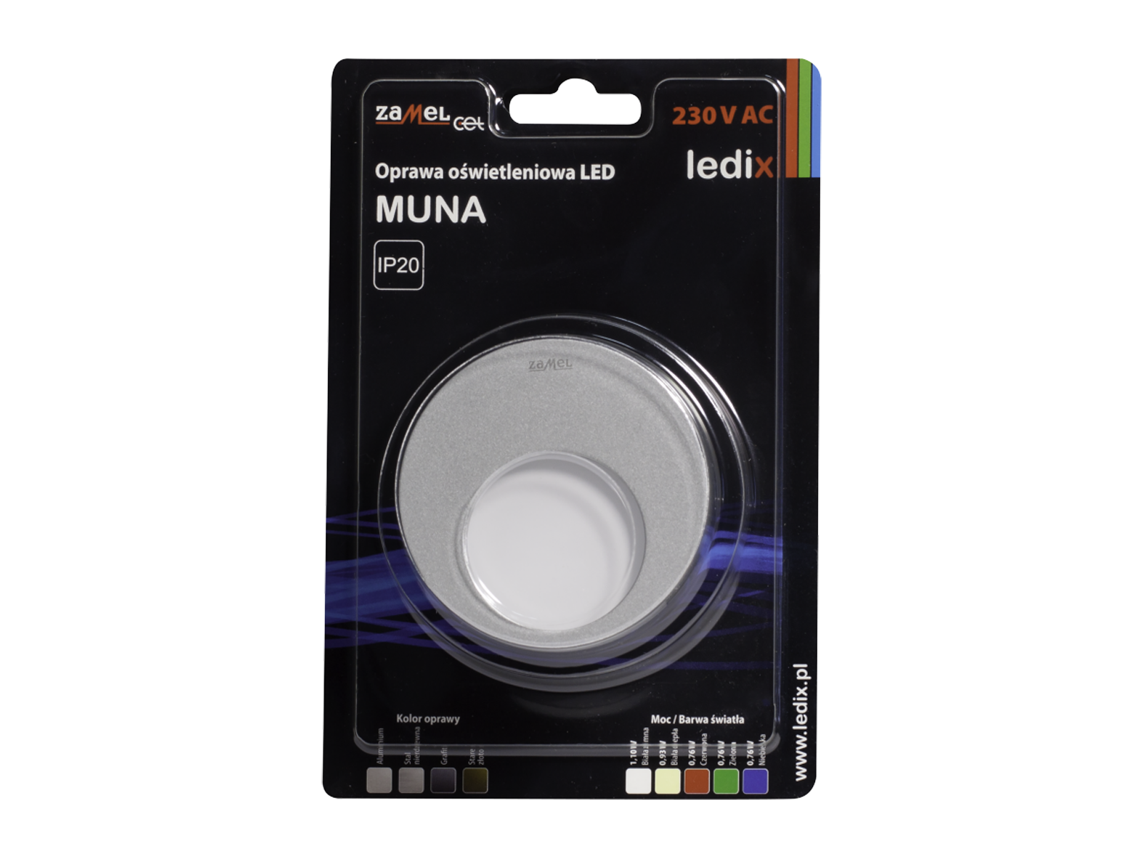 Svítidlo LED pod omítku LEDIX MUNA 230V AC, hliník, teplá bílá, IP20