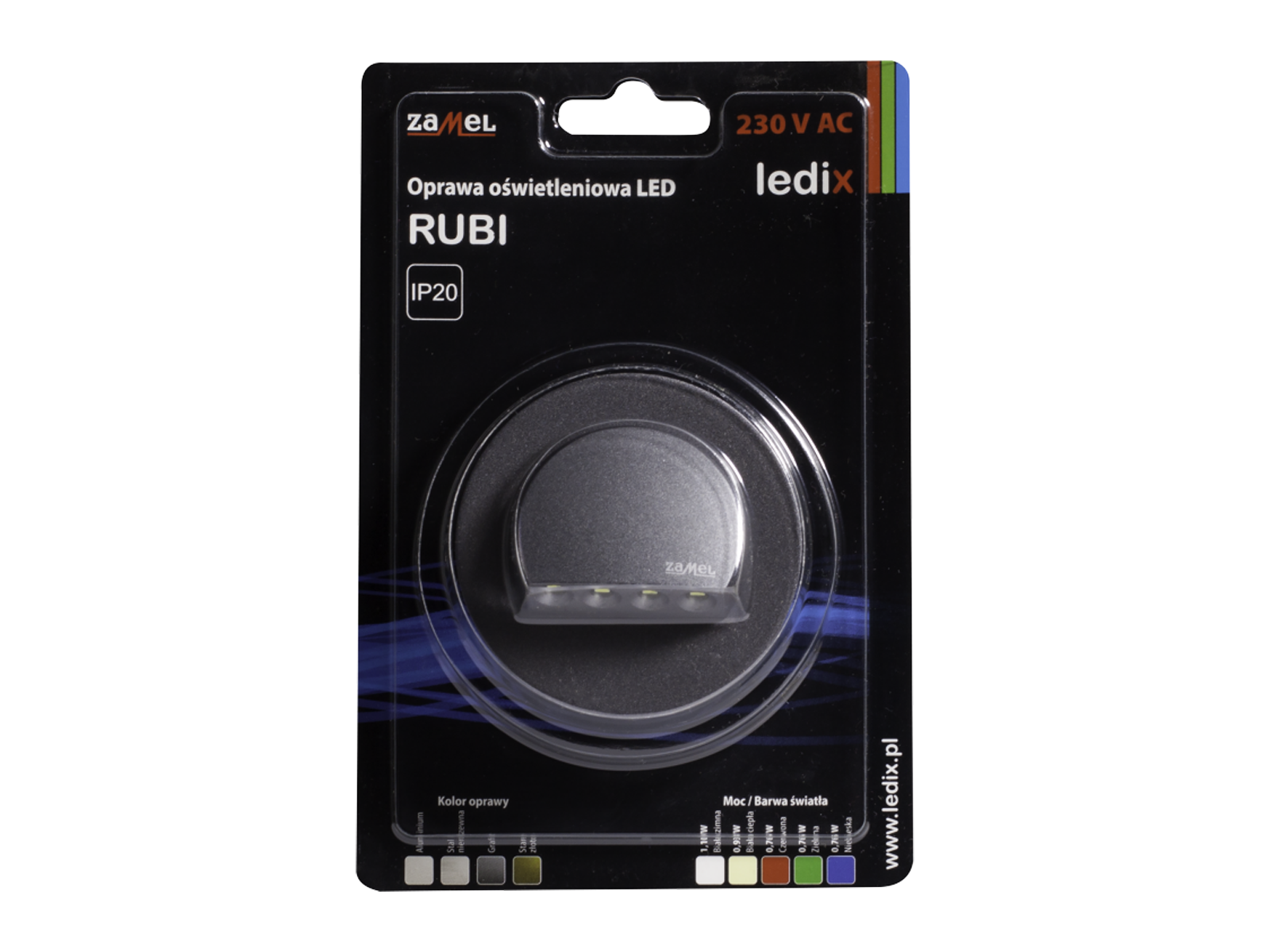 Svítidlo LED pod omítku LEDIX RUBI 230V AC, grafit, neutrální bílá, IP20