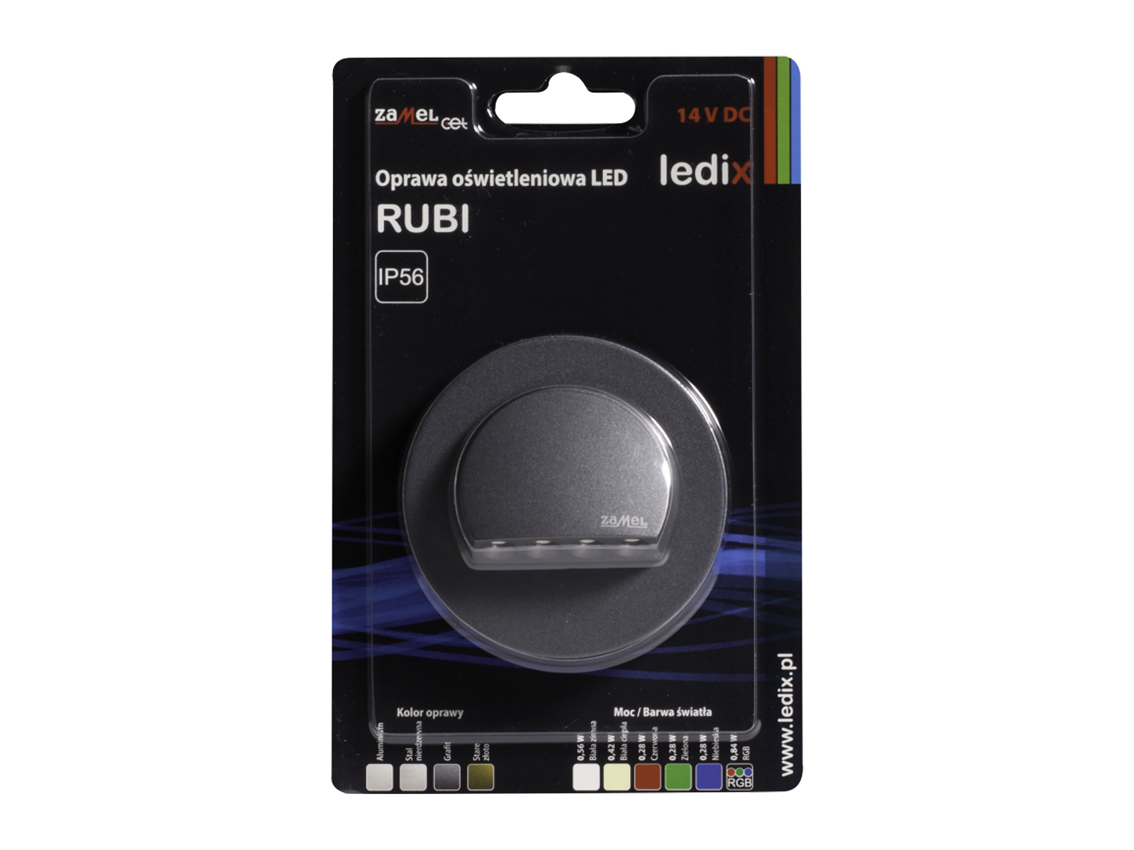 Svítidlo LED pod omítku LEDIX RUBI 14V DC, grafit, studená bílá, IP56