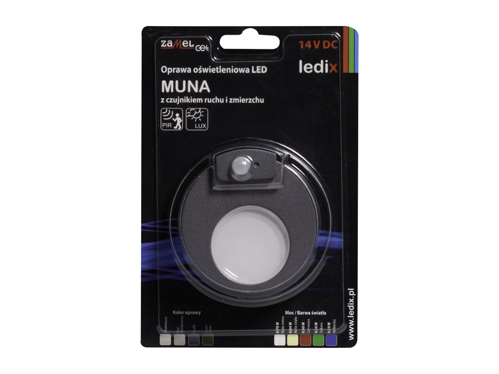 Svítidlo LED se senzorem pod omítku LEDIX MUNA 14V DC, grafit, teplá bílá, IP20