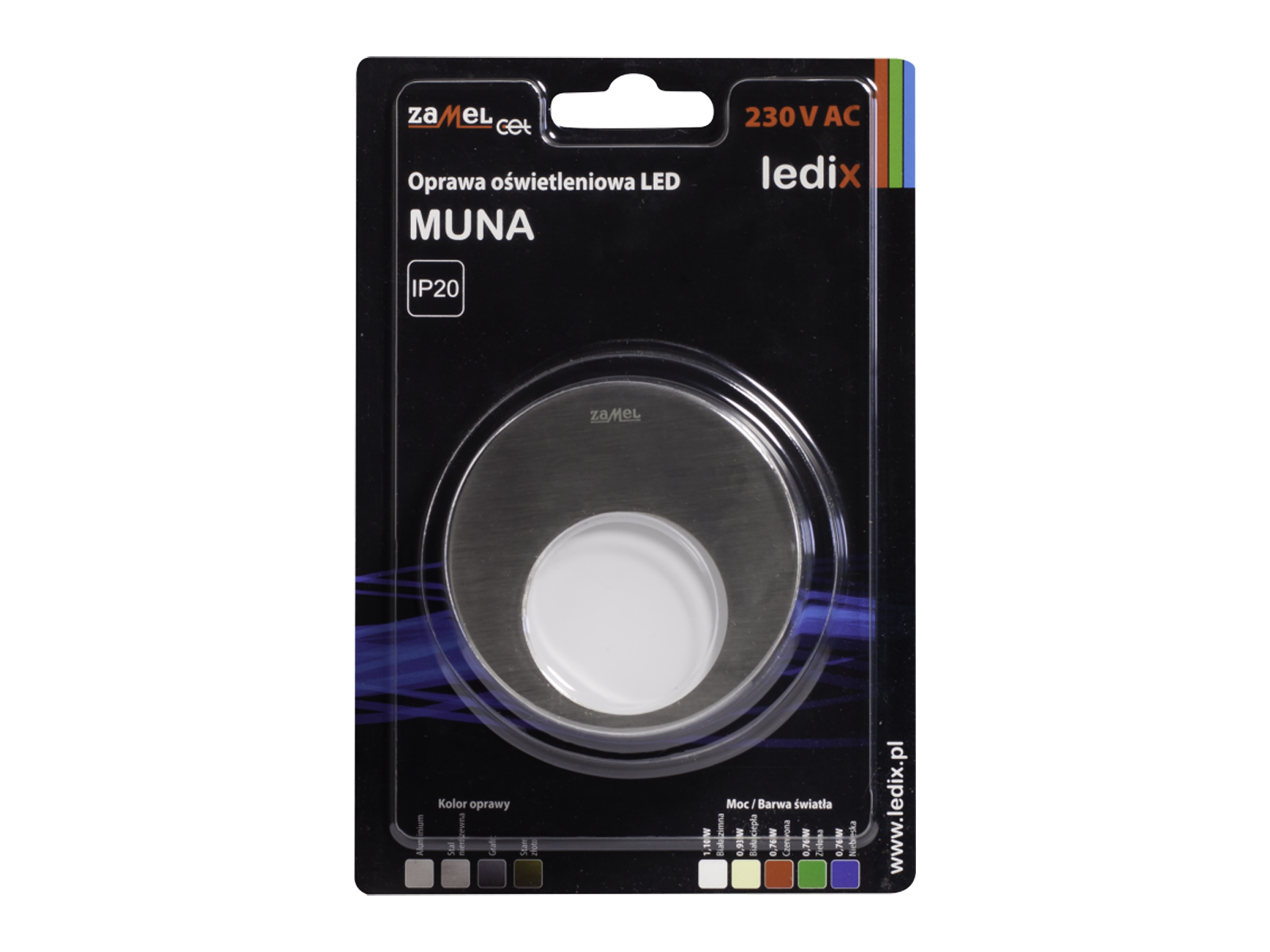 Svítidlo LED pod omítku LEDIX MUNA 230V AC, nerezová ocel, neutrální bílá, IP20