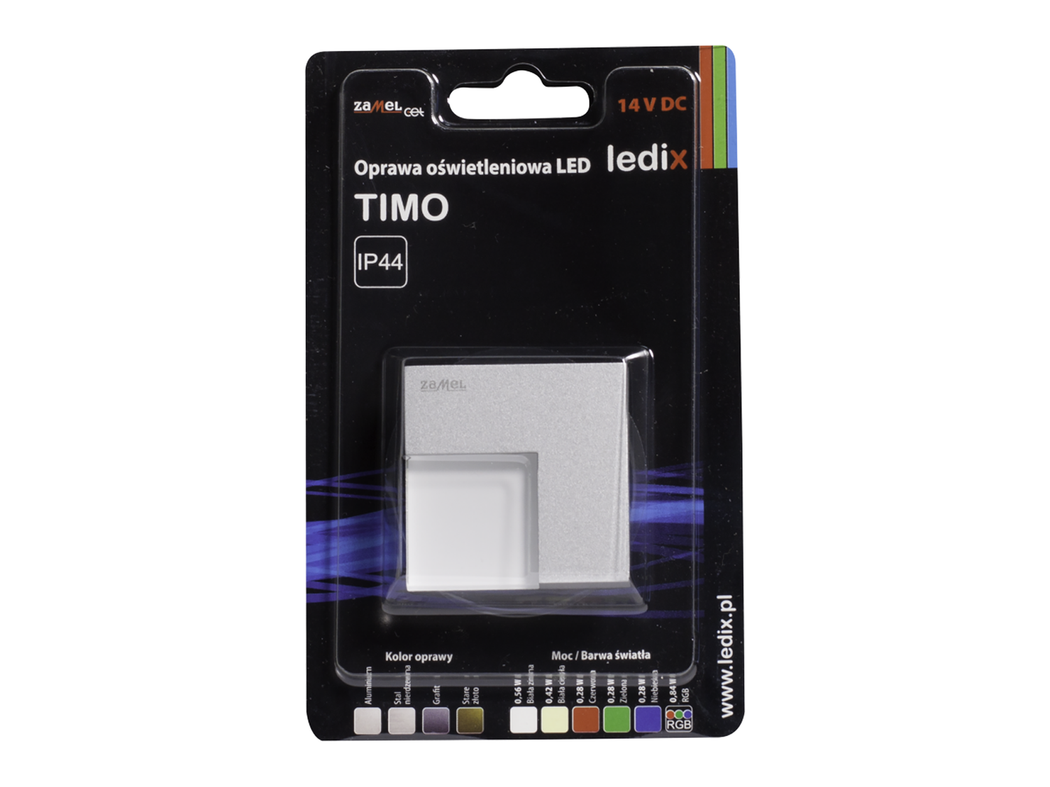 Svítidlo LED na omítku bez rámečku LEDIX TIMO 14V DC, hliník, RGB, IP44