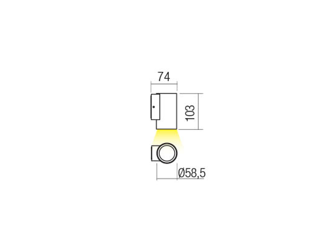 Nástěnné LED svítidlo Ram pískově bílé, 3W, 3000K, 10cm