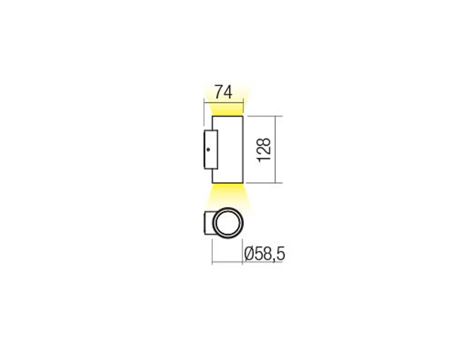 Nástěnné LED svítidlo Ram pískově bílé, 6W, 3000K, 12,8cm