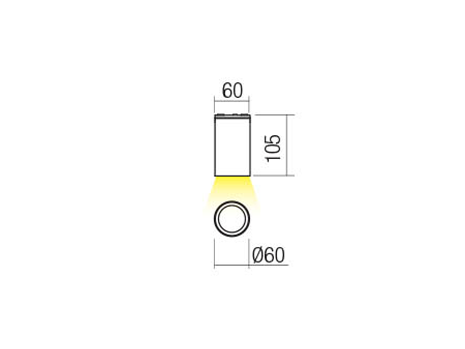 Stropní LED svítidlo Ram pískově bílé, 3W, 3000K, 10,5cm