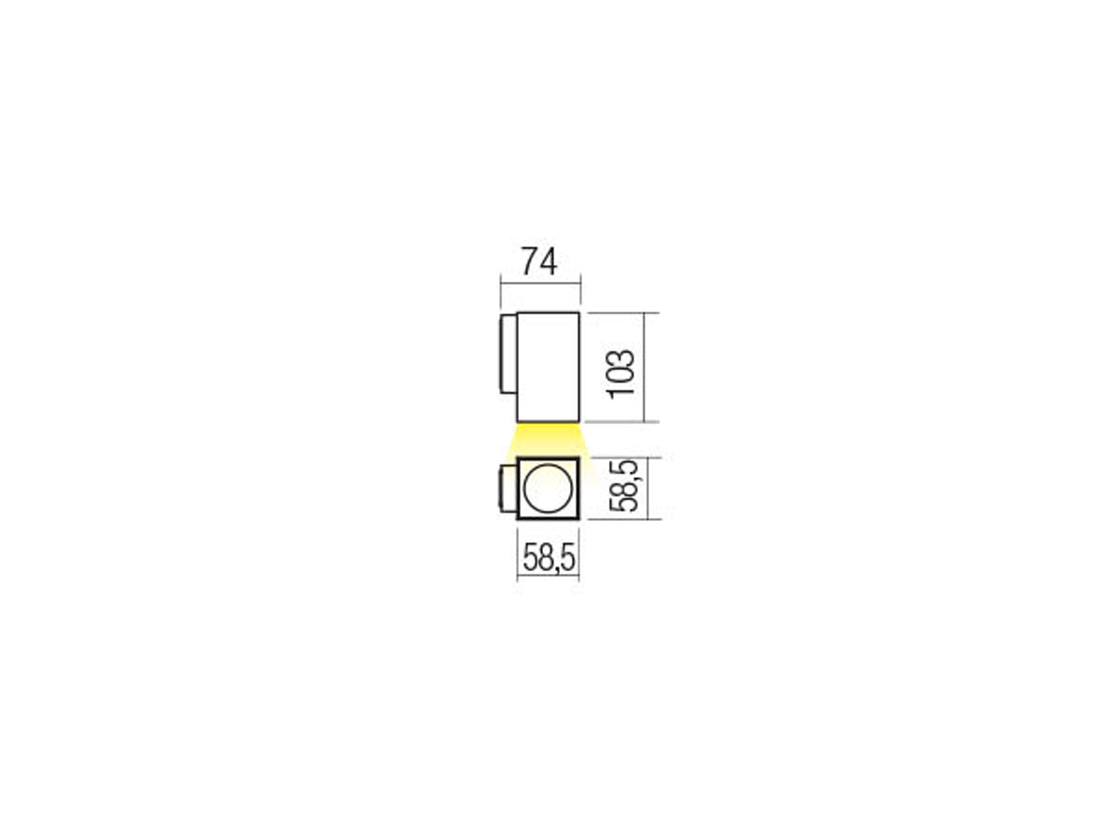 Nástěnné LED svítidlo Quad matně bílé, 3W, 3000K, 10,3cm