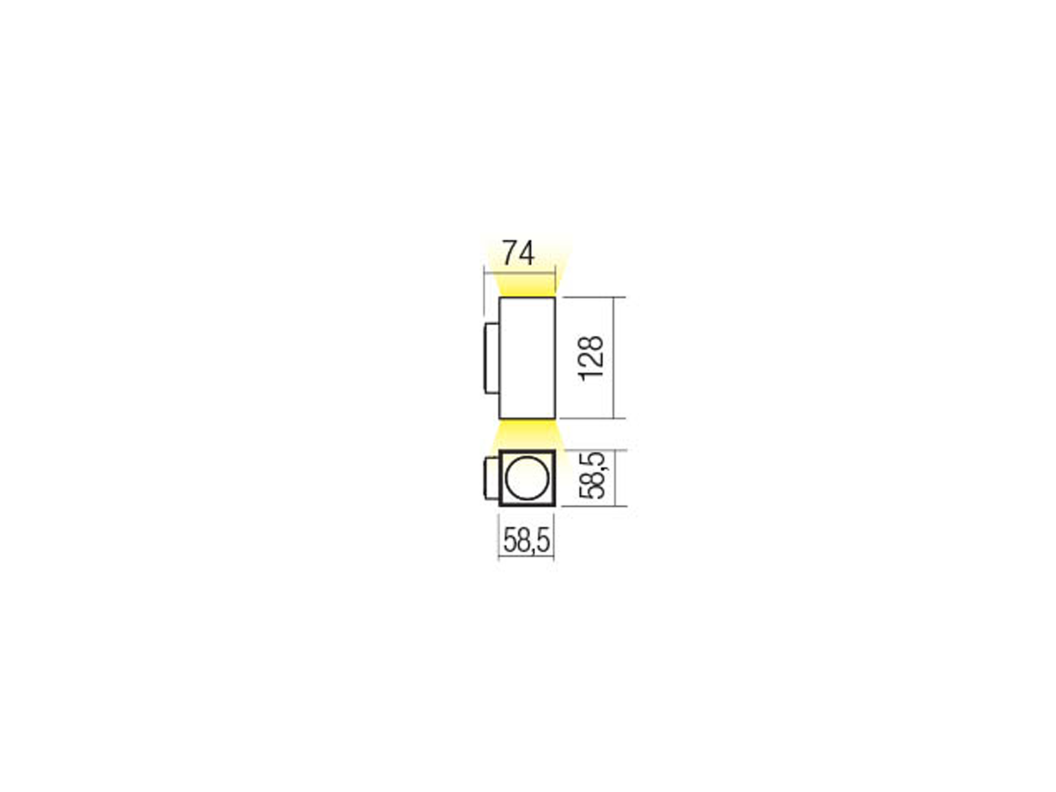 Nástěnné LED svítidlo Quad matně bílé, 6W, 3000K, 12,8cm