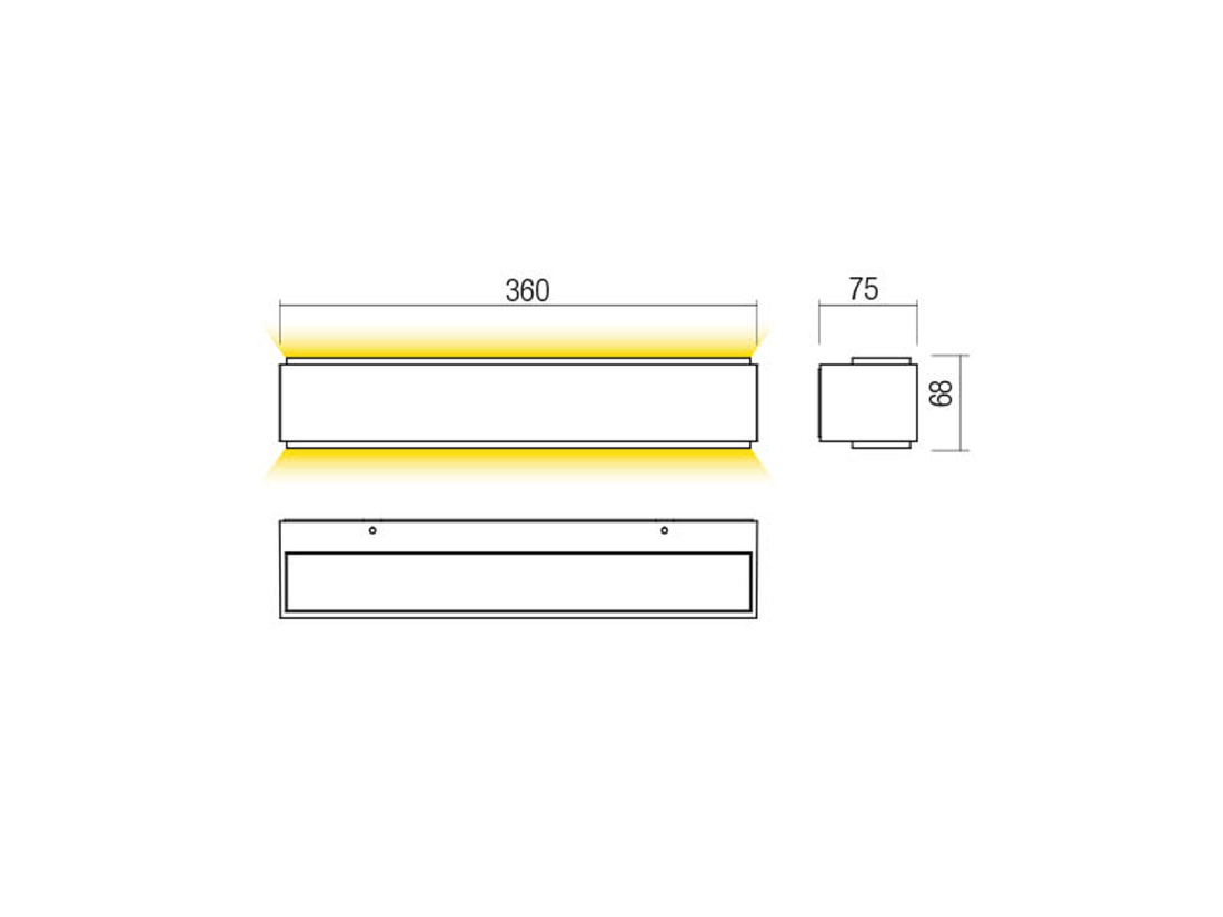 Nástěnné LED svítidlo Dash matně bílé, 15,5W, 3000K, 36cm