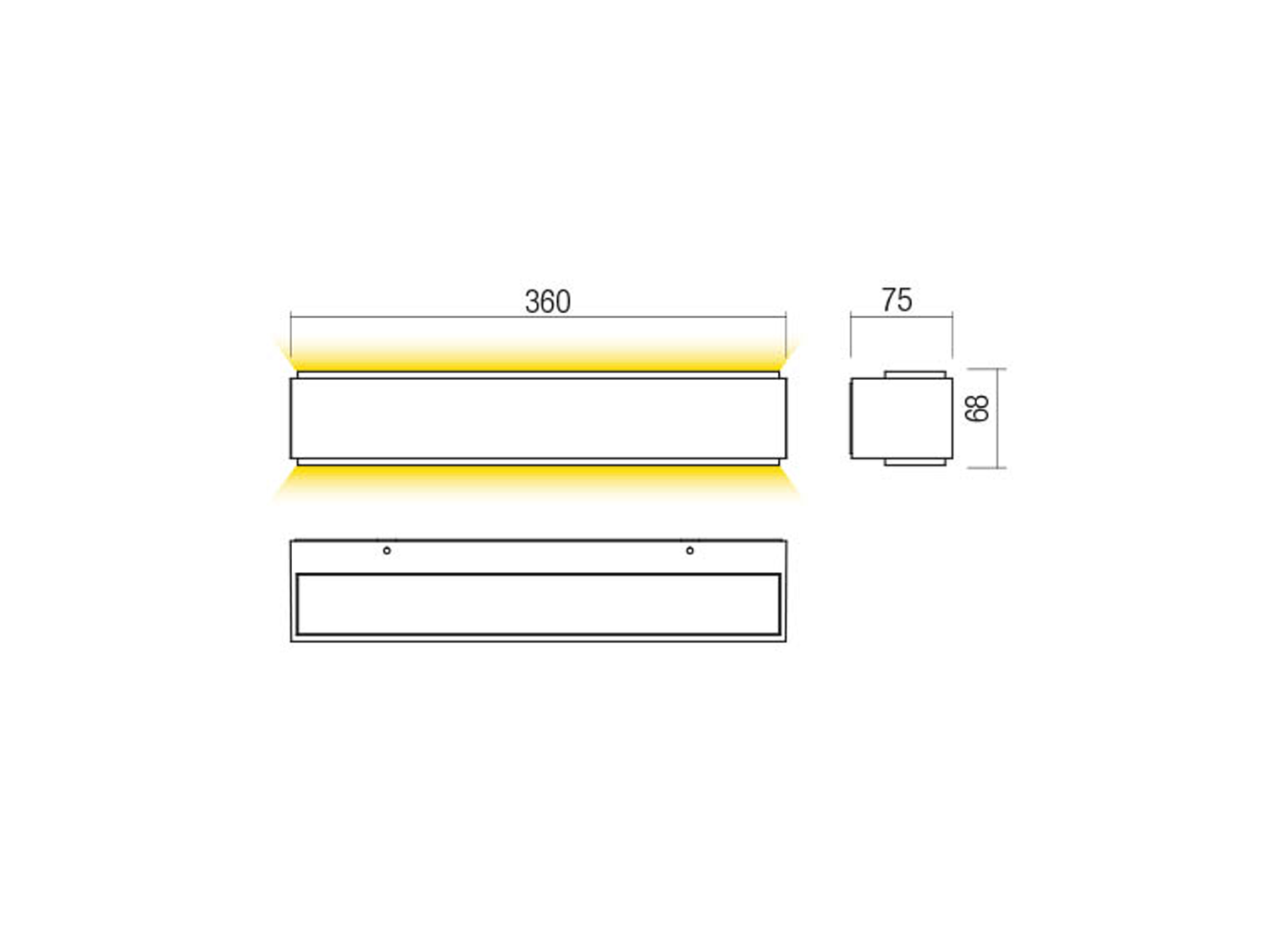 Nástěnné LED svítidlo Dash tmavě šedé, 15,5W, 4000K, 36cm