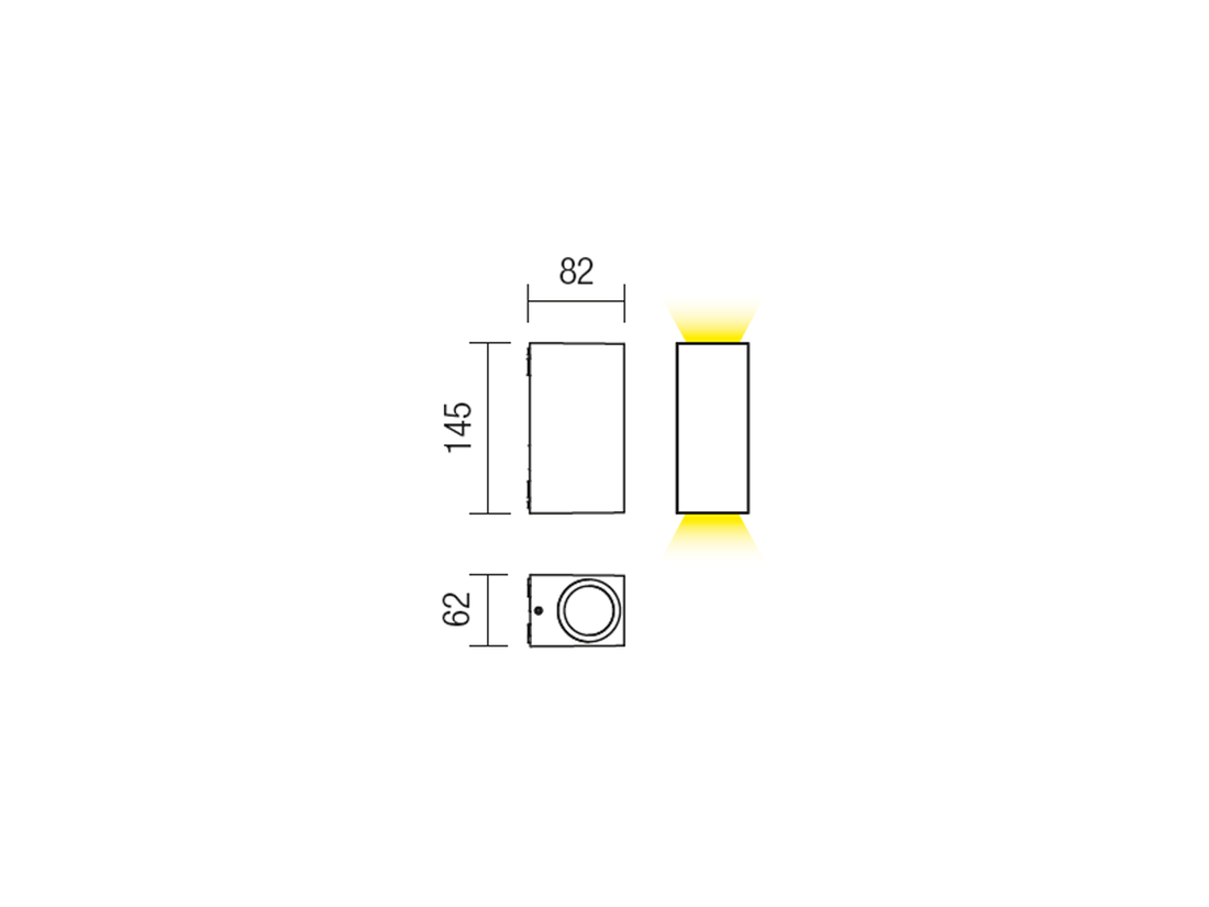 Nástěnné LED svítidlo Beam tmavě šedé, 14,3W, 2700/3000K, 14,5cm