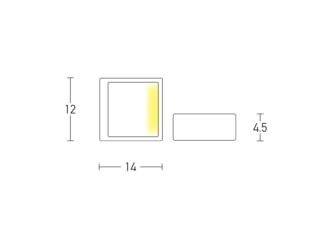 Nástěnné LED svítidlo grafit, 6W, 3000K, 14cm