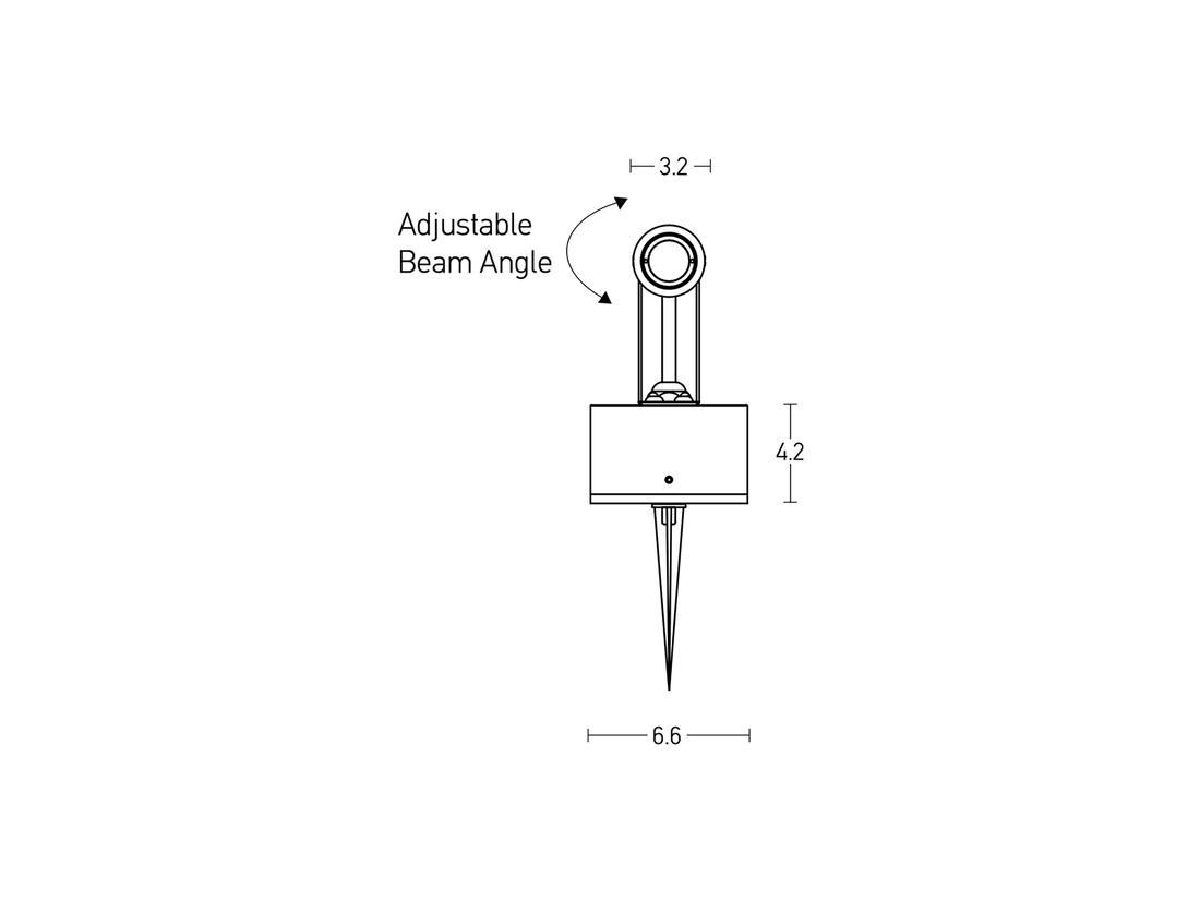 Zahradní bodové LED svítidlo se zápichem černé, 2,1W, 2700K, 8,5cm