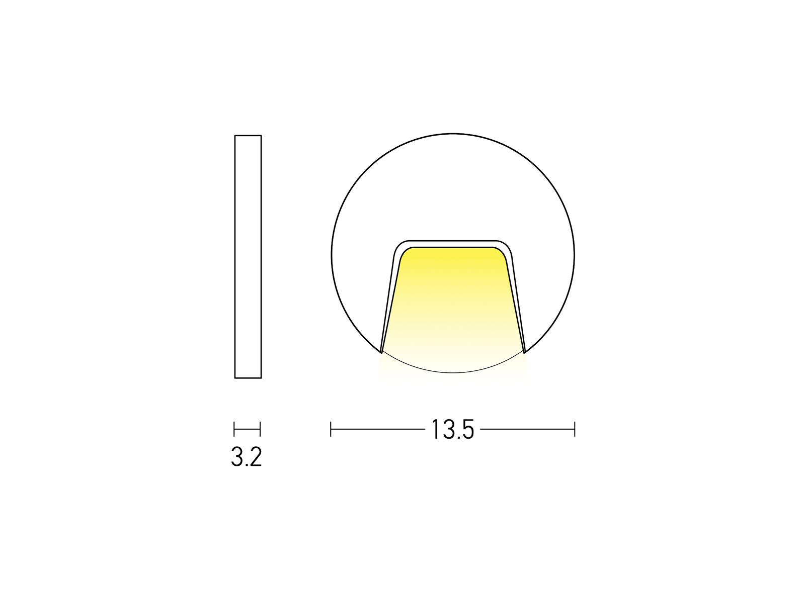 Nástěnné LED svítidlo bílé, 3W, 3000K, ø13,5cm