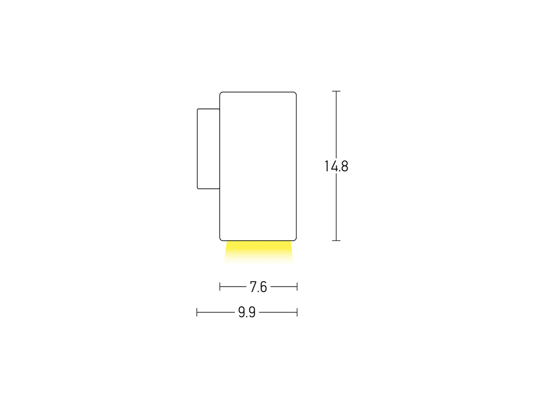 Nástěnné svítidlo bílé, 1xGU10, 14,8cm