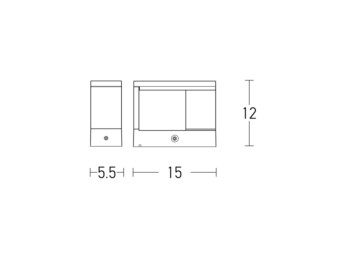 Nástěnné LED svítidlo grafit, 10W, 3000K, 15cm