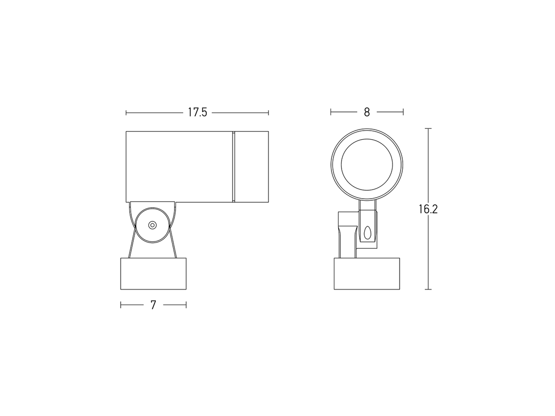 Nástěnné LED svítidlo grafit, 15W, 3000K, 17,5cm