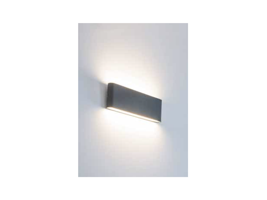 Nástěnné LED svítidlo grafit, 2x10W, 3000K, 30cm