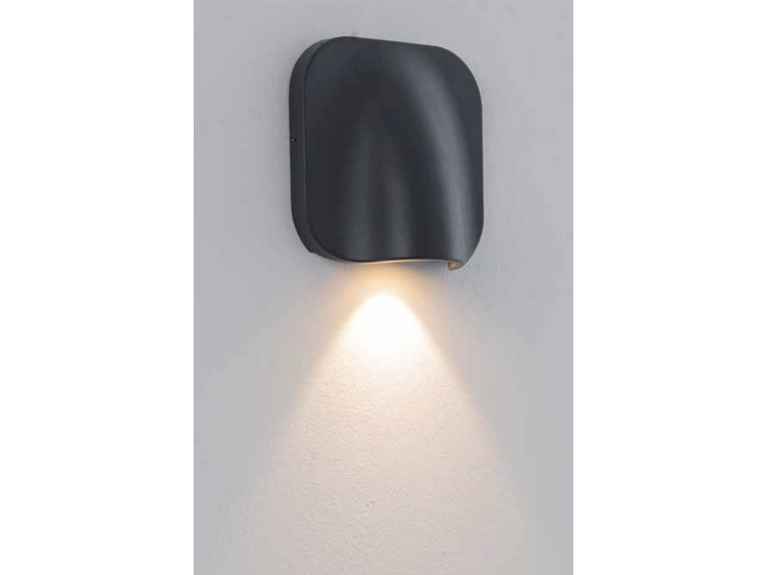 Nástěnné LED svítidlo grafit, 9W, 3000K, 15cm