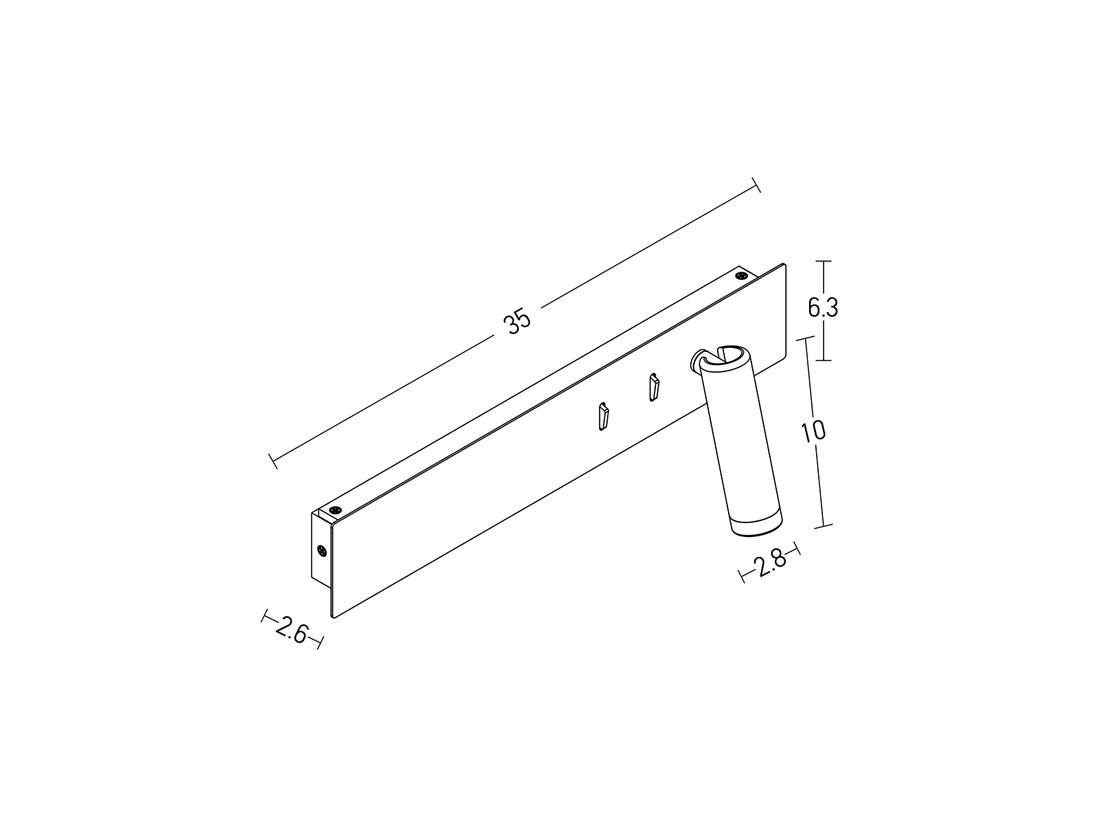 Nástěnné LED svítidlo matně bílé s podsvícením, 3W, 3000K, 35cm