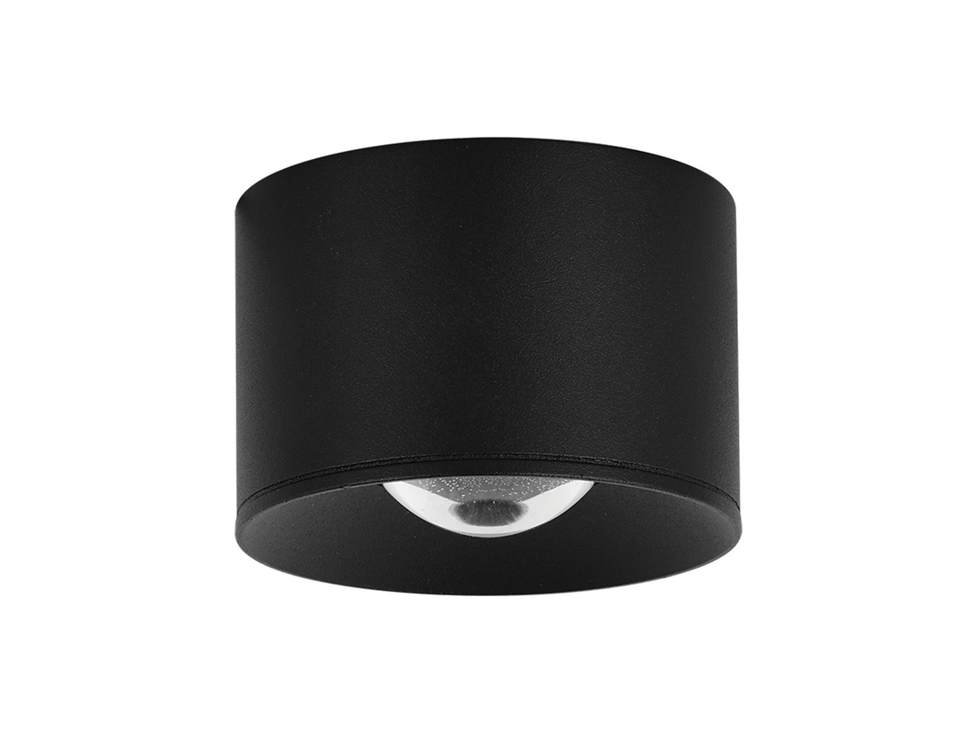 Stropní LED svítidlo černé, 12W, 3000K, ø8cm